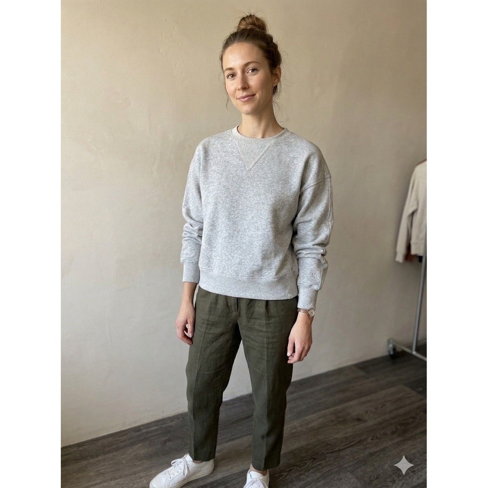 Women's Crewneck Fleece Oversized Sweatshirt - JoyLab Heathered Gray S